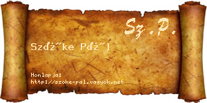 Szőke Pál névjegykártya