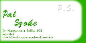 pal szoke business card