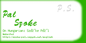 pal szoke business card